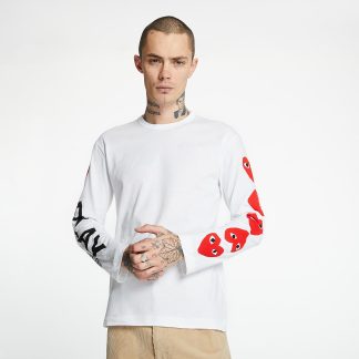 Comme des Garcons PLAY Long Sleeve Tee White